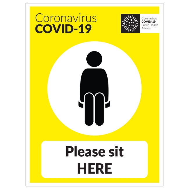 COVID-19 Please Sit Here Sign